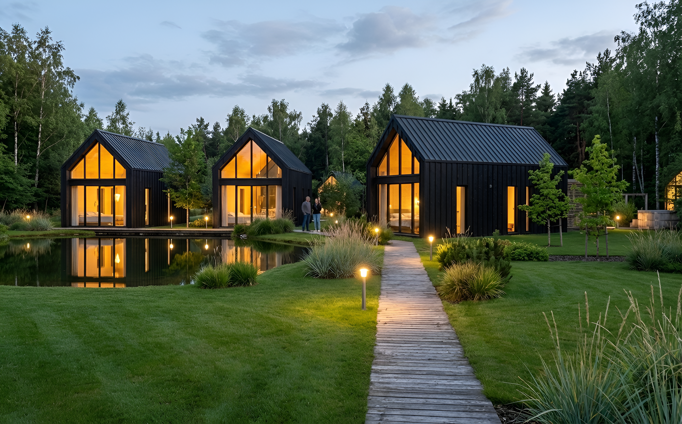 Nowoczesne stodoły — wizualizacja 3D architektura